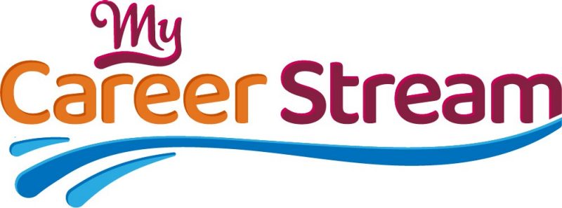Pictured is the My Career Stream program image which includes the words with a stream running underneath them.